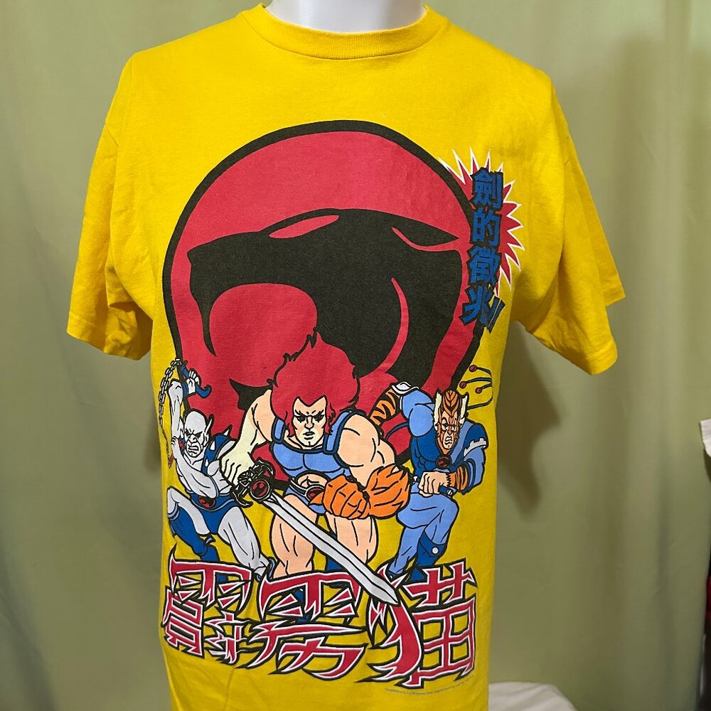 Thundercats Lion-O Panthro Tygra Men's Yellow Shirt XL Cheetara WilyKit WilyKat